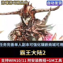 霸王大陆2单机版网游镜像端任务完善单人副本可强化镶嵌商城可用