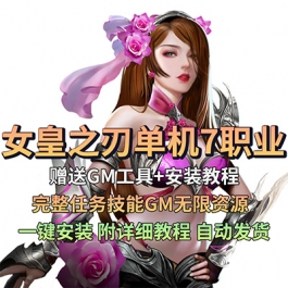 女皇之刃单机版7职业完整任务技能PC网游单机汉化版GM刷无限资源